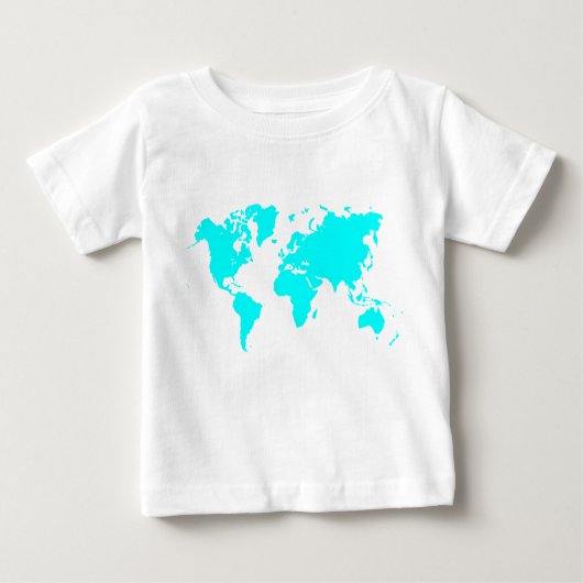 T-shirt Pour Bébé Carte du monde - Cyan (Devant)