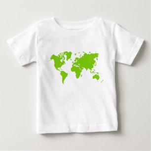 T-shirt Pour Bébé Carte du monde - Martian Green