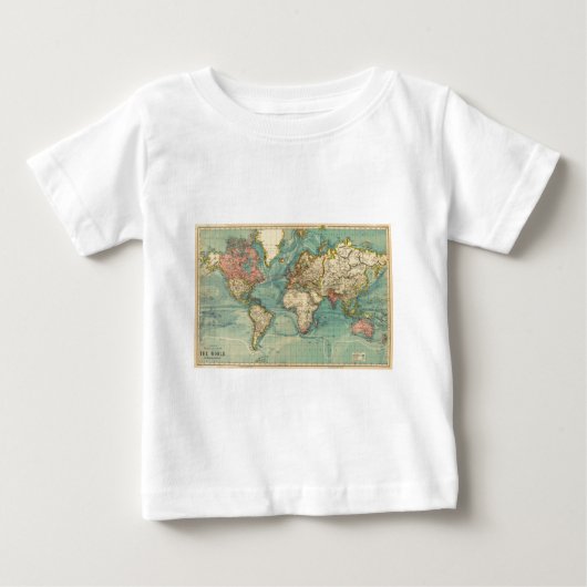 T-shirt Pour Bébé Carte du monde vintage (Devant)