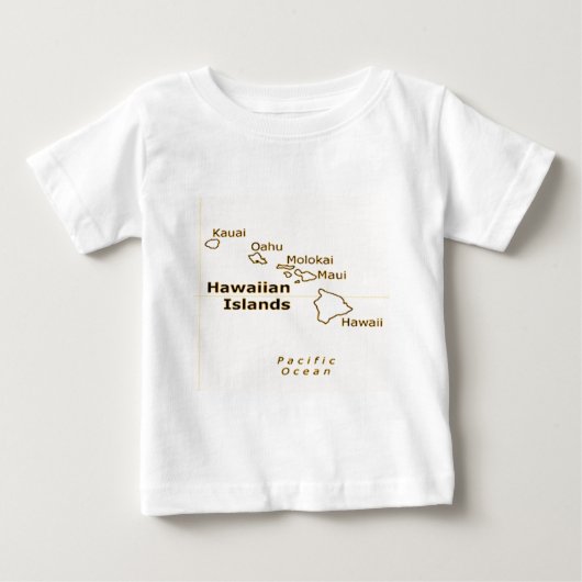 T-shirt Pour Bébé Carte hawaïenne tee - shirts pour bébés (Devant)