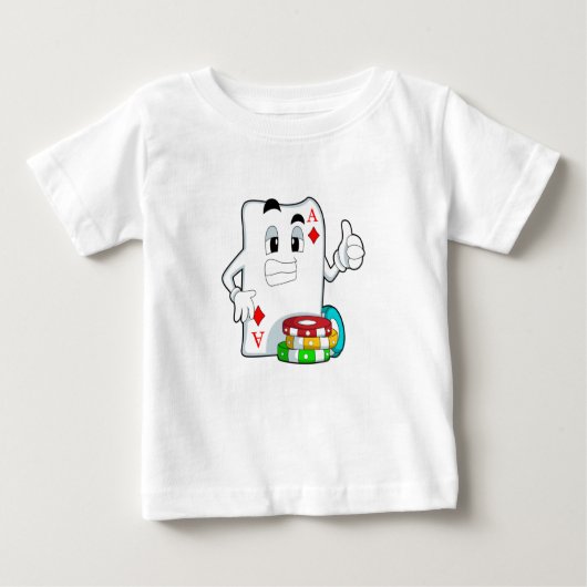 T-shirt Pour Bébé Carte Poker avec jetons Poker (Devant)