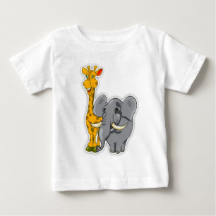 T-shirt Pour Bébé Cartes de matchs de T-shirt de bébé d'éléphant