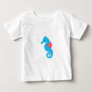 T-shirt Pour Bébé Carton de l'hippocampe bleu