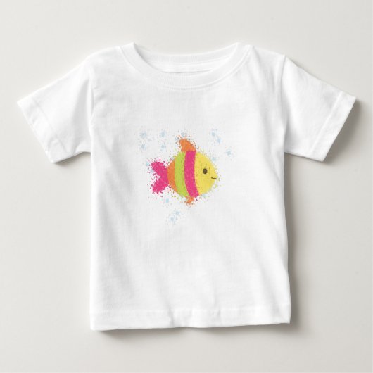 T-shirt Pour Bébé Carton de poisson mignon (Devant)