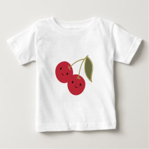 T-shirt Pour Bébé Carton mignon souriant Kawaii Cerises