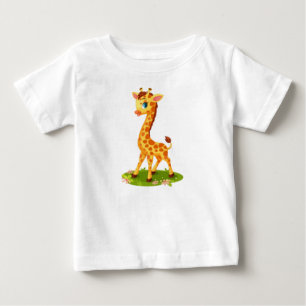 T-shirt Pour Bébé Cartoon de Giraffe Bébé Cute