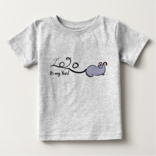 T-shirt Pour Bébé Cartoon de souris mignonne Rat Lunaire Nouvel An 2