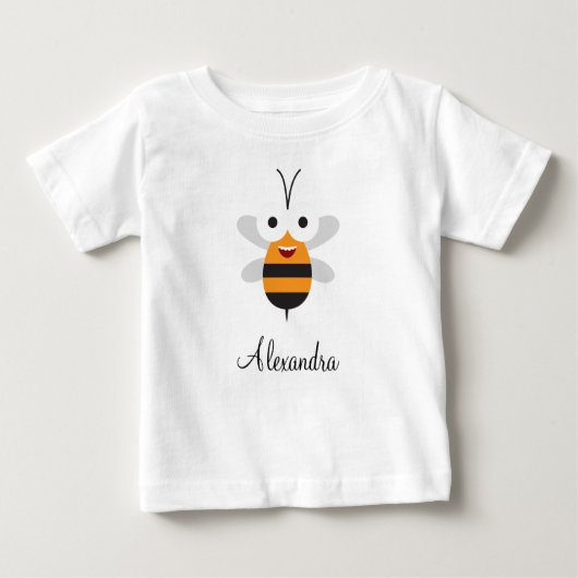 T-shirt Pour Bébé Cartoon mignon Fou Miel Abeille (Devant)