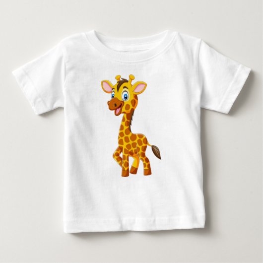 T-shirt Pour Bébé Cartoon souriant mignon pour bébé Giraffe (Devant)
