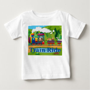 T-shirt Pour Bébé Cartoon Style Train Ride in the National Park
