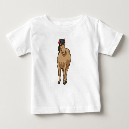 T-shirt Pour Bébé Casque audio Horse Music (Devant)