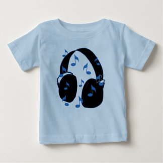 T-shirt Pour Bébé Casque avec les notes musicales pour le bébé dans