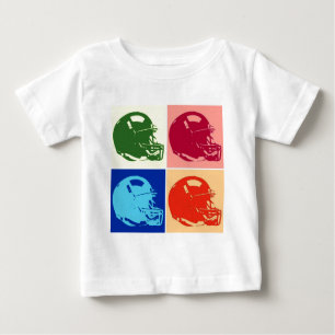 T-shirt Pour Bébé Casque de Football Art Pop Quatre Couleurs