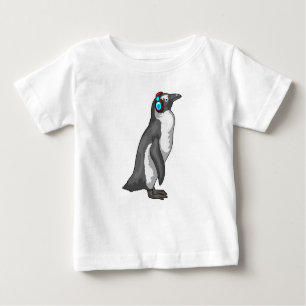 T-shirt Pour Bébé Casque de musique Penguin