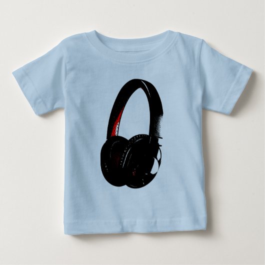 T-shirt Pour Bébé Casque Pop Art Head Téléphone (Devant)