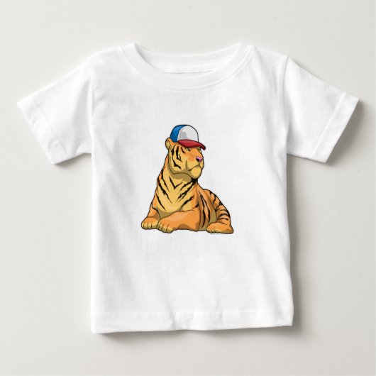T-shirt Pour Bébé Casquette de tigre (Devant)