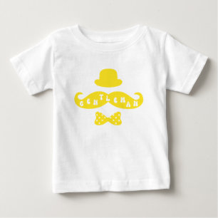 T-shirt Pour Bébé Casquette Jaune Moustache Décontracté bébé garçon