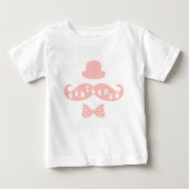 T-shirt Pour Bébé Casquette rose Moustache Décontracté bébé garçon T (Devant)