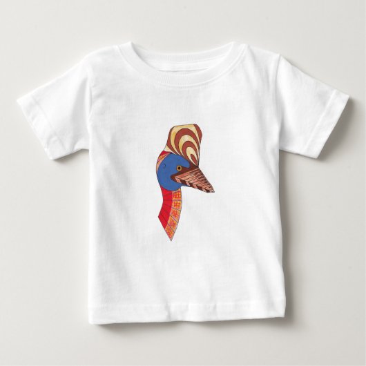 T-shirt Pour Bébé Cassowary Art autochtone authentique (Devant)