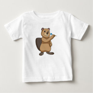 T-shirt Pour Bébé Castor aux fléchettes avec fléchette