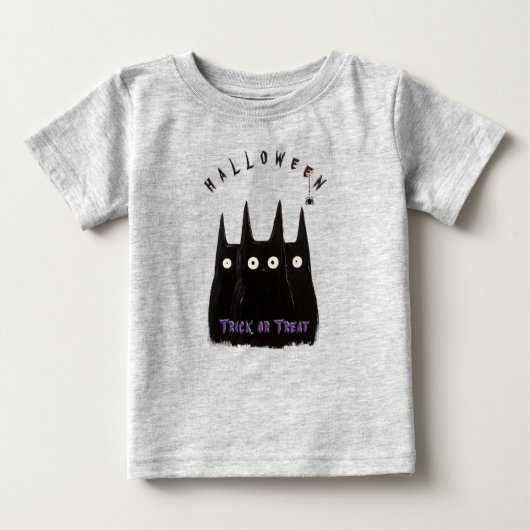 T-shirt Pour Bébé Cat and Halloween, personalized (Devant)