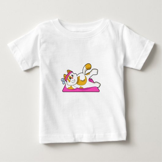 T-shirt Pour Bébé Cat at Yoga Exercice d'étirement (Devant)