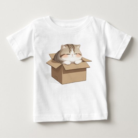 T-shirt Pour Bébé Cat in the Box (Devant)