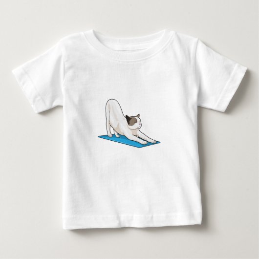 T-shirt Pour Bébé Cat Yoga Méditation Fitness (Devant)