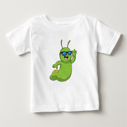 T-shirt Pour Bébé Caterpillar avec lunettes de soleil (Devant)