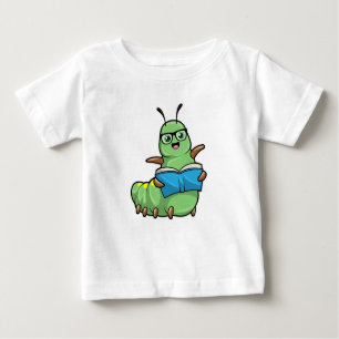 T-shirt Pour Bébé Caterpillar Nerd avec livre et lunettes