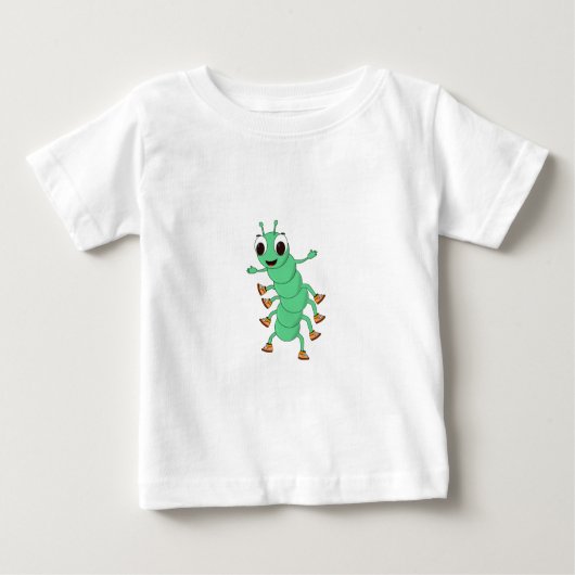 T-shirt Pour Bébé Caterpillar verte (Devant)
