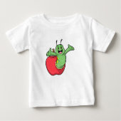 T-shirt Pour Bébé Caterpillar with Apple (Devant)