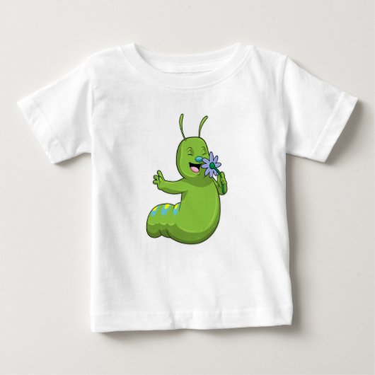 T-shirt Pour Bébé Caterpillar with Flower (Devant)