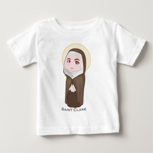 T-shirt Pour Bébé Catholique mignon de Clare de saint (Devant)
