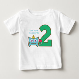 T-shirt Pour Bébé Ce petit monstre a deux ans, 2ème anniversaire
