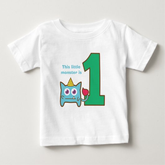 T-shirt Pour Bébé Ce petit monstre a un ans, le premier anniversaire (Devant)