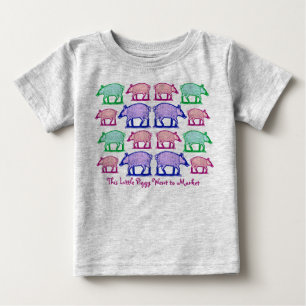 T-shirt Pour Bébé Ce petit porcin est allé lancer sur le marché,