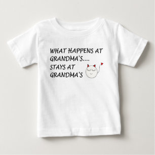 T-SHIRT POUR BÉBÉ CE QUI SE PRODUIT AUX SÉJOURS DE GRAND-MAMANS… AUX