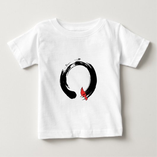 T-shirt Pour Bébé Cercle Enso avec cardinal rouge (Devant)