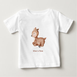 T-shirt Pour Bébé Cerf avec nom et âge