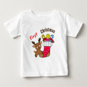 T-shirt Pour Bébé Cerf de Noël (Devant)