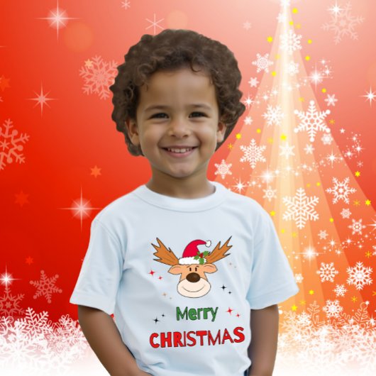 T-shirt Pour Bébé Cerf de Noël