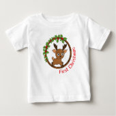 T-shirt Pour Bébé Cerf de Noël (Devant)