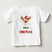 T-shirt Pour Bébé Cerf de Noël (Devant)
