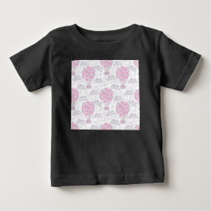 T-shirt Pour Bébé Cerfs-volants en art de nurserie rose