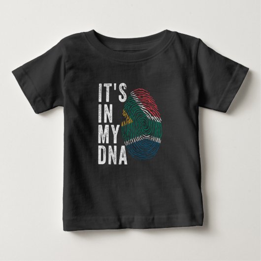 T-shirt Pour Bébé C'est dans mon ADN - drapeau d'Afrique du Sud (Devant)