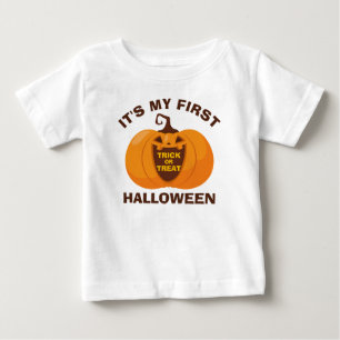 T-shirt Pour Bébé C'est mon premier Citrouille d'Halloween