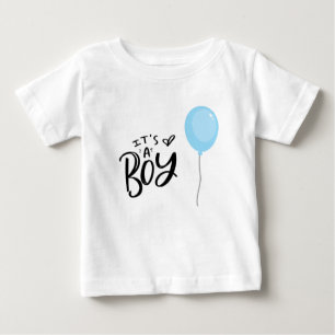 T-shirt Pour Bébé C'est un garçon avec un ballon bleu