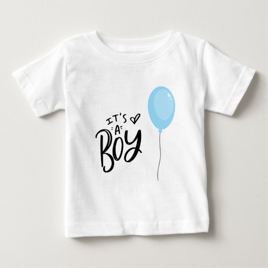 T-shirt Pour Bébé C'est un garçon avec un ballon bleu (Devant)