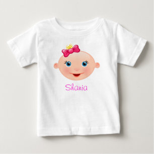 T-shirt Pour Bébé C'est un visage de bébé fille rose